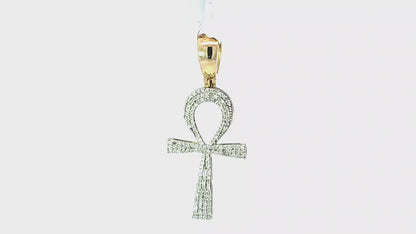 Ankh Pendant 0.5 Ct. Diamond 10K Yellow Gold