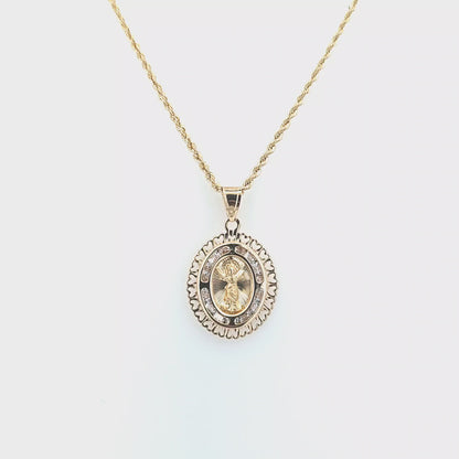 Religious Pendant with Rope Chain 20" 10K Gold