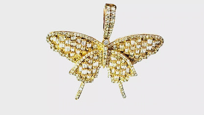 Elegant Butterfly Pendant 2.25 Ct. Diamond 10K Yellow Gold