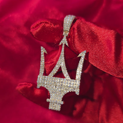 10k Yellow Gold Diamond Maserati Car Pendant 1.50 ctw