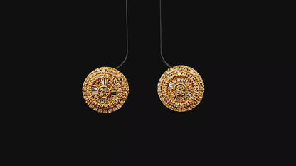 Elegant Gold Earrings 3/4 Ct. Diamond 10K Yellow Gold