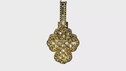 Fashion Cross Pendant  10K Yellow Gold 3.00 ctw Diamond