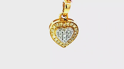 Elegant Heart Pendant 0.12 Ct. Diamond 10K Yellow Gold