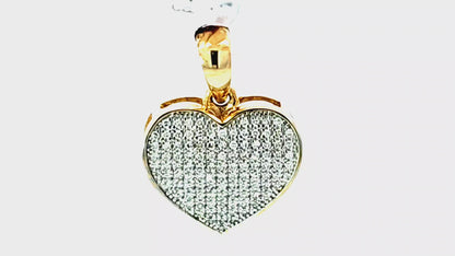 Micro Pave Heart Pendant 0.22 Ct. 10K Yellow Gold