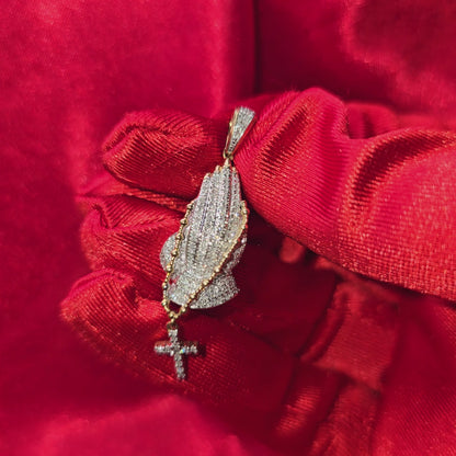 Praying Hands Pendant 0.34 Ct. 10K Gold