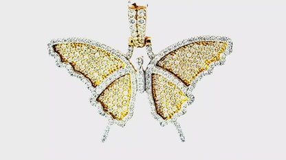 Swallowtail Butterfly Pendant 1.46 ct. Diamond 10K Yellow Gold