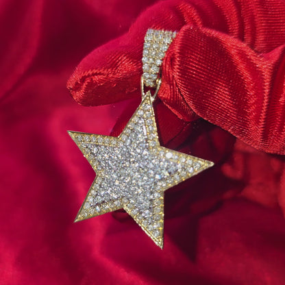10k Yellow Gold Diamond Star Pendant 2.10 ctw