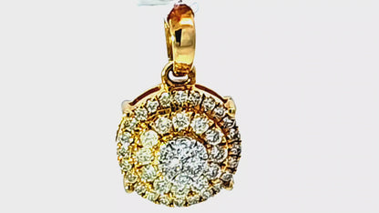 Round Shape Elegant Pendant 0.4 Ct. Diamond 10K Yellow Gold