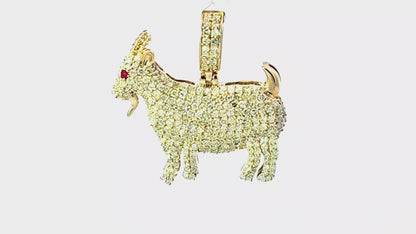 Iced-Out GOAT Pendant 1.75 Ct. Diamond 10K Yellow Gold