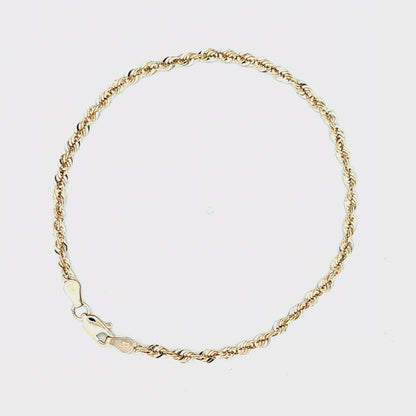 10K Rope Bracelet 3.4MM