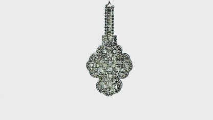 Fashion Cross Pendant  10K White Gold 3.00 Ctw Diamond