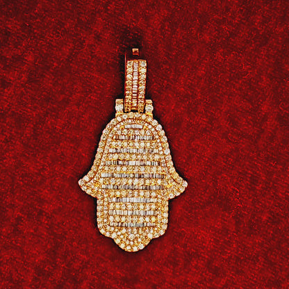 Gold Hamsa Pendant 2.75 ct. Diamond 10K Yellow Gold