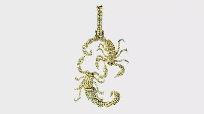 2 Scorpios Pendant 2.5 Ct. Diamond 10K Gold