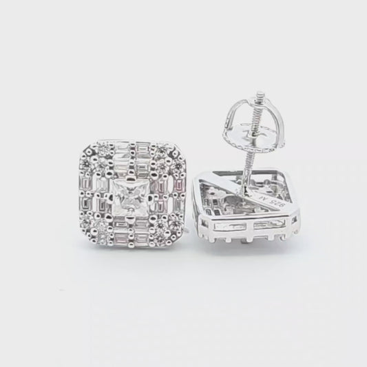 Sterling Silver VVS Moissanite 1.328 CTW Fancy Earring